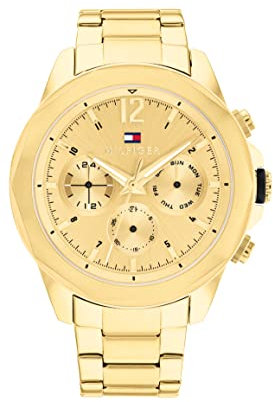 Tommy Hilfiger Multi Zifferblatt Quarz Uhr für Herren mit Goldfarben Edelstahlarmband - 1792060