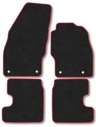 Vauxhall Adam (2013-2019) Carpet Car Mats | Red Edge Trim Tailored Fit Floor Mats Full Coverage Protection Accessories Easy Clean Anti Slip Made in the UK