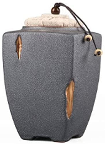 Cusstally Caja de té de cerámica Dorada Caja de té sellada Tradicional for Tarro de Almacenamiento Caja de té Chino