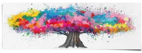 REINDERS Poster, Bunter Baum, Home Office, Bilder, Wanddeko, Room Decor, Bilderdruckpapier, Mehrfarbig, 53 x 158