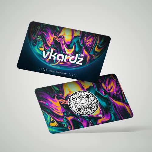 Vkardz - Fluid Premium PVC Digital Visitenkarte || Einfaches Teilen von Kontakten, kratzfrei, matter Druck, taschenfreundliche NFC-Karten