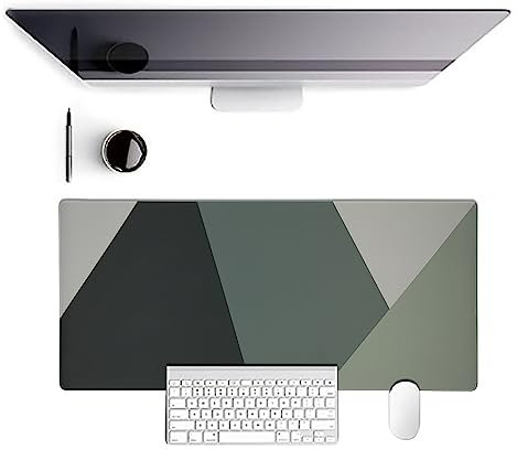 AINAK XXL Gummi Mauspad 900MM * 400MM, Schreibtischunterlage, Gaming Mousepad mit geometrischem Design, ABWASCHBAR (30 – 40 GRAD) -WASSERFEST (Dunkle Grau Oliv Grün)