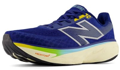 New Balance Men's Fresh Foam X 1080 V14 Running Shoe, Inkwell/Silver Metallic/Ginger Lemon, 44.5 EU