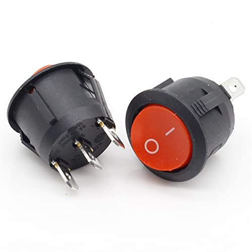 10 Uds. De 20mm de diámetro, pequeños interruptores basculantes redondos for barcos, Mini interruptor basculante redondo negro de 3 pines, interruptor basculante de encendido y apagado interruptor ele