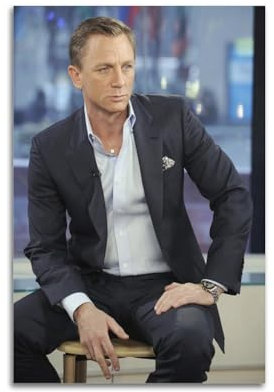 ausab Poster, Motiv: Schauspieler Daniel Craig, dekoratives Gemälde, Leinwand, Wandposter und Kunstdruck, moderne Familienschlafzimmer-Dekoration, Poster, 20 x 30 cm