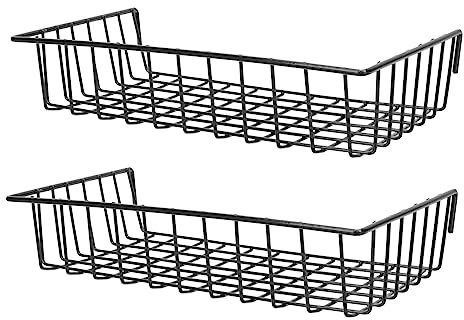 IMIKEYA 2st Stecktafel Gerader Drahtboden Gitterplattenregal Wandregal Aus Metall Hängenden Wand Duschorganisator Schrank Wandorganisator Netz Zubehör Schmiedeeisen