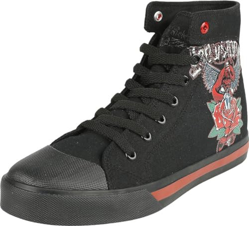 Rock Rebel by EMP Damen Schwarze Sneaker high mit Old School Print EU39