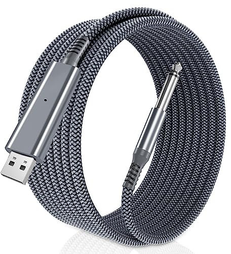 Elebase Cable USB para Guitarra de 6,35 MM 2/M