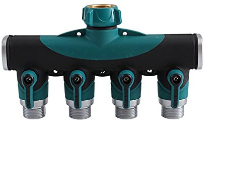 Divisor de manguera, conector de grifo Distribuidor de 2 vías para jardín Flujo de agua Aleación de zinc Conector de divisores de manguera en Y Grifo práctico regulable Conectores de agua para jardí