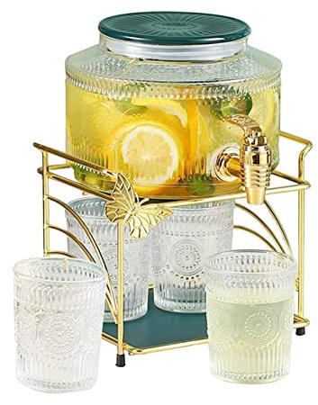 Distributeur de boissons en verre pour fêtes, distributeurs de boissons en pot en verre, distributeur d'eau en verre pour mariages, distributeur de limonade et de détergent à lessive, bocaux en