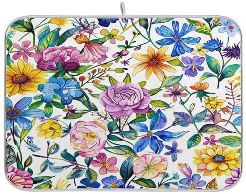 Tapete de secado de platos grueso de 18 x 24 pulgadas, tapete de secado de platos para encimera de cocina, secadora de platos, mate, resistente al calor, tapete de secado de platos, XL