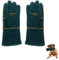 EORPAVU Gants et rouleaux de toilettage chien,Gants de protection en cuir contre les griffes et les morsures d'animaux pour attraper les chiens, les chats et les reptiles (40CM)
