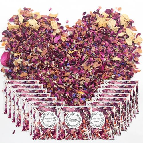 Elepl 15 Petali 150g Matrimonio da Lanciare Coriandoli Matrimonio Biodegradabili Petali Secchi Matrimonio Coriandoli Matrimonio con Fiori Secchi Petali Matrimonio per Decorazione Bomboniera