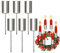 Aitsite 6 Stück Stabkerzenhalter Silber, 2.5 x 11cm Adventskranz Kerzenhalter mit Kappe und Pinzette für Stabkerzen Weihnachtsdekorationen Adventskränze und Tischdekorationen