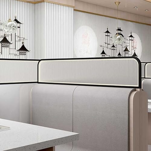 Raumteiler for Essbereiche, Plexiglas-Paravent, niedrige Raumteiler for Arbeitsplatten, kurzer Restaurant-Paravent for Büro, Restaurant, Hotel, Arbeitsplatte, Küche, Hoteldekor(Black+White,80*25cm/31*