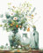SULISO Malen Nach Zahlen Erwachsene Blume DIY Handgemalt Ölgemälde Kits für Kinder Anfänge Geschenke Kits für Mädchen Frau Geschenk Haus Deko 40x50CM,Grüner Blumenstrauß
