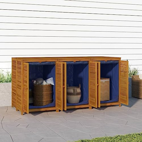 Outdoor Möbel Outdoor Aufbewahrungsboxen Garten Aufbewahrungsbox 210x87x104cm Massivholz Akazie