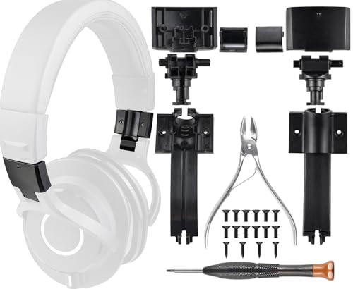 SOULWIT Ersatz Kopfband Headband Gelenk Drehverbindungen (2 Sets) für Audio Technica ATH M40, M40X Kopfhörer, Endkappen-Ersatzteilkits