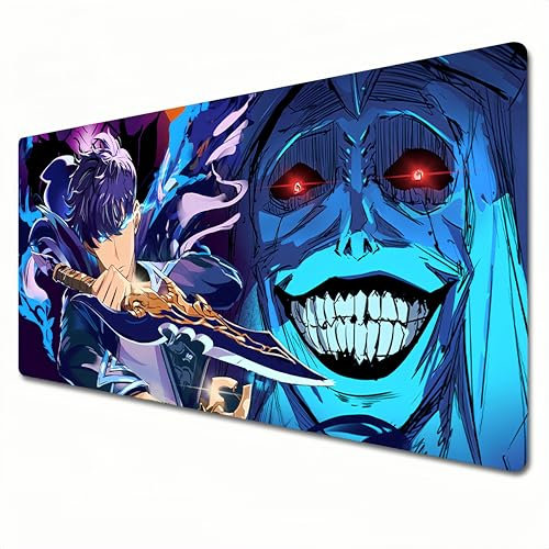 Solo Nivellier-Mauspad, Anime-Mauspad, XXL, 900 x 400 cm, Schreibtischunterlage groß, wasserdicht, rutschfest, Sung Jin-woo (XXL)