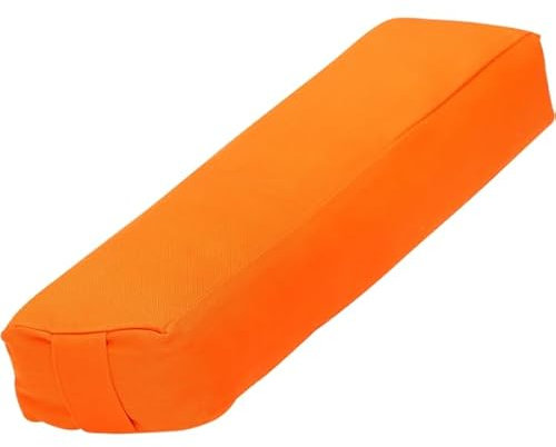 Pranayama Bolster mit Kapok-Füllung – 63x15x8 cm – Yoga Atemkissen für Pranayama, Yin Yoga & Meditation (Orange)
