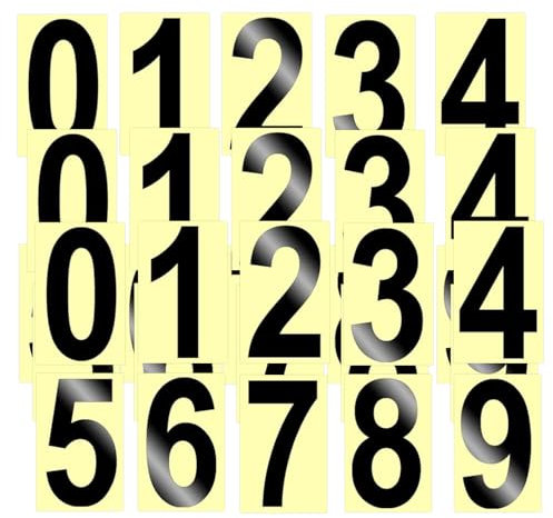 Hausnummer Klebend Klebezahlen Wetterfest Reflektierende Nummernaufkleber Number Stickers Groß Zahlen Aufkleber Selbstklebende Türnummer Mailbox Schwarz Numbers Vinyl Wasserdichte für Briefkästen