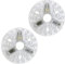 Lot de 2 ampoules LED de rechange pour ventilateur de plafond trois couleurs, panneau de modernisation LED rond, mémoire base en aluminium universelle compatible avec la plupart des ventilateurs