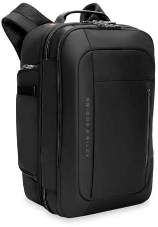 Briggs & Riley Medium Convertible Backpack Duffle Bag - Carry On for Men & Women, Use for Travel, Gym, or Work, Overnight Weekend Luggage, Shoulder Strap, Laptop Compartment - ZDX Collection, Black