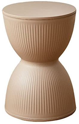 YWRU Sgabello per Trucco Clessidra Creativa Sgabello da Pranzo Rotondo Plastica Sgabello da Doccia da Bagno Impermeabile Anti-Coccole per Cucina Camera da Letto Soggiorno,30×43cm(Color:Cachi)