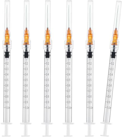 25Pack 1ml Industry Lab Clear Plastic Dispensing Tools,Multiple Uses Measuring Tools,Individually Wrapped (1ml-25G-25mm-25Pack)