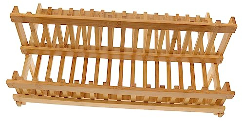 BESPORTBLE Faltbares Holz abtropfgestell für Campingküche Klappbares Geschirrregal Robustes Outdoor spülbecken ablagerack Platzsparend Langlebig und Umweltfreundlich für Camping und
