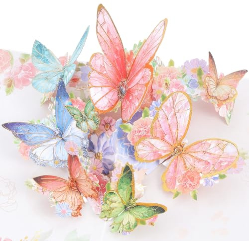 Shimmeroo Pop up Karte Geburtstag 3D Schmetterlings Geburtstagskarte | Geschenk für Mama, Ehefrauen Töchter Schwestern und Hochzeitskarte