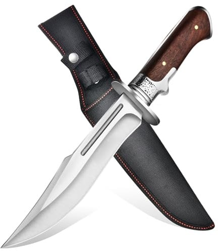 Gdekls Stabilisiertes Outdoor Messer, 31 cm Gesamtlänge, 4 mm starke Edelstahlklinge, Ideal für Camping, Wandern, Gartenarbeit & Outdoor Abenteuer