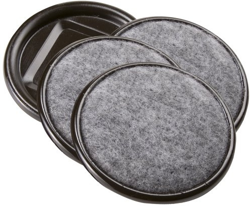 SoftTouch 2-1/2 Round Reusable Carpet Bottom Furniture Caster Cups for Office Chairs, Desks, and Carts, Furniture Wheel Caster Cups for Carpet and Hardwood Surfaces, 4-Pack, Brown