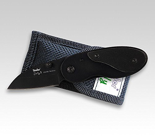 Linder JOLLY 3, rostfrei, G-10, schwarz, Etui, Heft 8 cm, Einhandmesser
