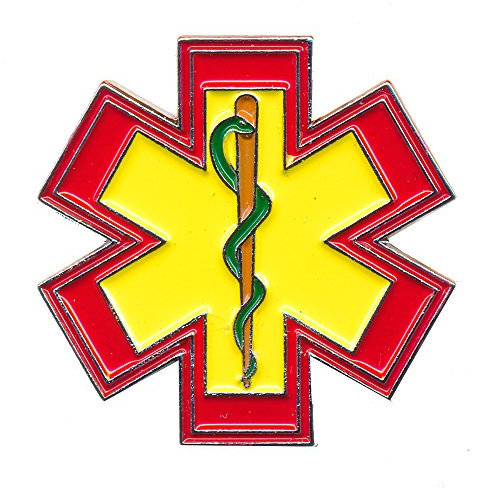 EMT Star of Life Rettungsdienst Äskulapstab 3D Metall Button Pin Anstecker 0543