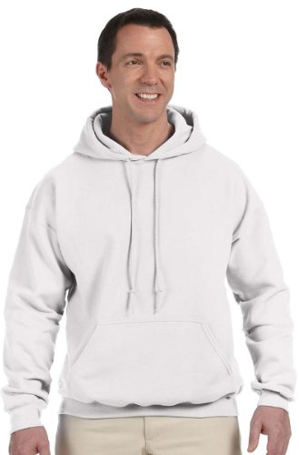 Gildan Heavyweight DryBlend Adult Unisex Hooded Sweatshirt Top/Hoodie (13 Colours) (M) (White)