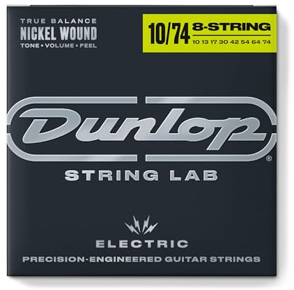 Jim Dunlop DEN1074 8/Str Saiten für E-Bass, Nickel/Stahl, 8-teiliger Saitensatz