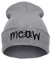 Beurio Slouchy Beanie Winter Knit Skull Mütze für Damen Herren mit Meow - Grau - Einheitsgröße