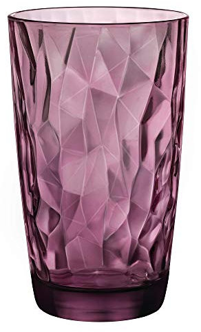 Bormioli Rocco 350270 Diamond Rock Purple Longdrinkglas, 470 ml, Glas, lila, 6 Stück