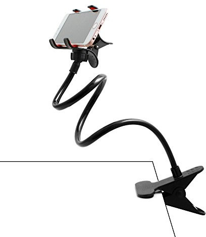 System-S – Soporte con Brazo Flexible Cuello de Cisne Soporte para Smartphone con Pinza Doble