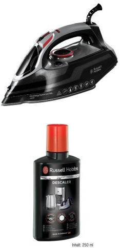 Russell Hobbs 20630 Powersteam Ultra Iron, 3100 W, Black and 21220 Descaler, 250 ml