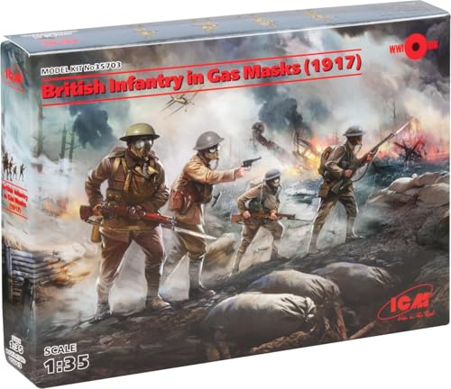 ICM Figuren British Infantry in Gas Masks(1917) 4 Figu