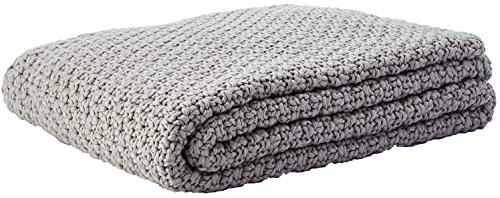 Schardt - Strickdecke Sunny Hellgrau - Babydecke aus 100% Baumwolle - Weiche Babystrickdecke - Vielseitig verwendbare Decke für Babys - Auch als Tagesdecke geeignet - Waschbar bei 40 Grad - 75×100 cm