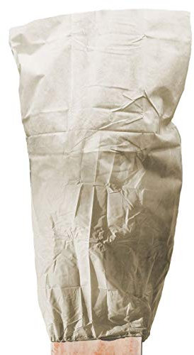 AFP Winterschutz Vlieshaube Strong beige, 120 x 180cm 140g/qm extrem haltbar – Kübelpflanzensack Gartenvlies atmungsaktiv Olivenbaum, Palme Frostschutz/Reißverschluss / 2 Jutesäckchen gratis