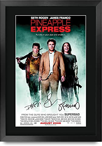 HWC Trading Pineapple Express A3 Gerahmte Signiert Gedruckt Autogramme Bild Druck-Fotoanzeige Geschenk Für Seth Rogen James Franco Danny Mcbride Filmfans