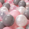 KiddyMoon 100 ∅ 6Cm Kinder Bälle Für Bällebad Spielbälle Baby Plastikbälle Made In EU, Perle/Grau/Transparent/Puderrosa