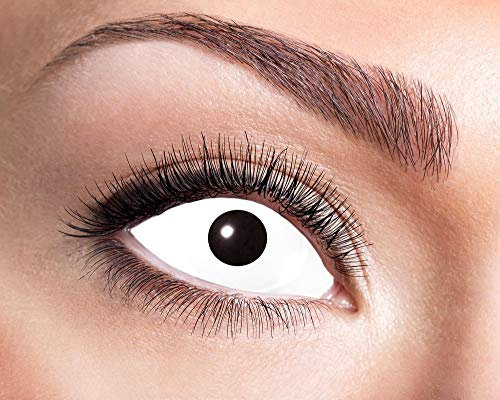 Eyecatcher 84091541-s13 - Farbige Sclera Kontaktlinsen, 1 Paar, für 6 Monate, Weiß, Karneval, Fasching, Halloween