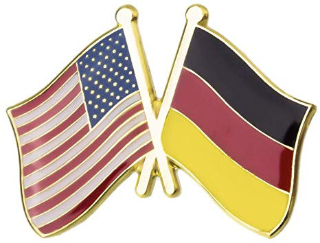 Patch Nation Deutschland und Vereinigte Staaten von Amerika Freundschaft Flagge Metall Button Badge Pin Brosche Anstecker
