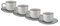 BUTLERS 4er Set Espressotassen mit Unterteller 90ml Keramik Geschirr -HENLEY- dickwandiges Tassen Set für Kaffee Espresso | Skandinavisches Landhaus Stil | Mikrowelle- Spülmaschinegeeignet