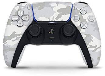 Skins4u Design Aufkleber Skin Wrap Folie für Sony PlayStation 5 Controller PS5 DualSense Skins Schutz Folie White Camo